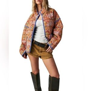 Free People Multicolor Quilted Jacket